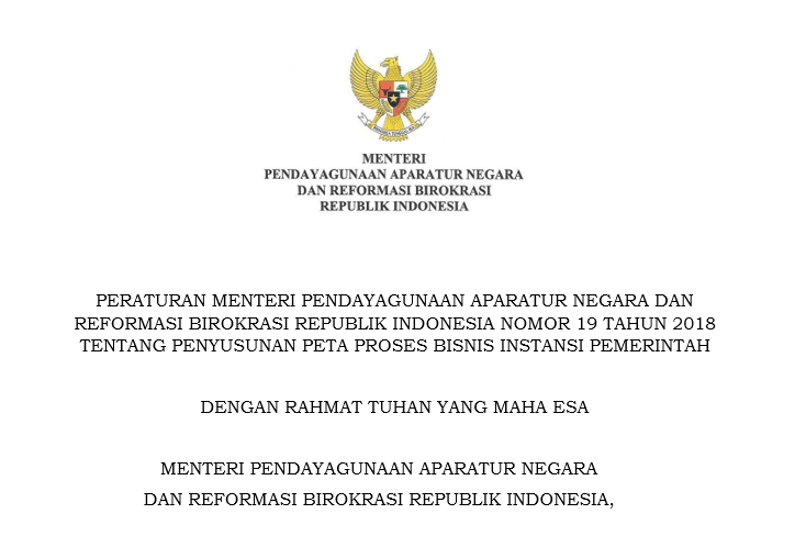 PERMEN PANRB Nomor 19 Tahun 2018