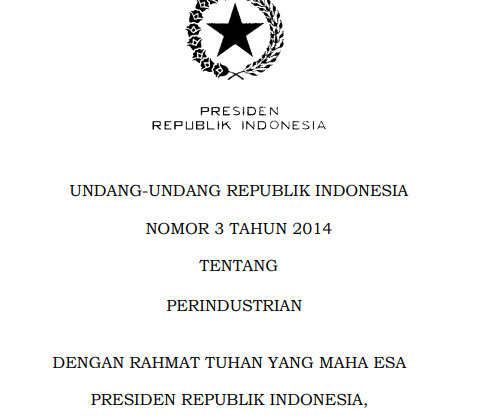Undang-undang (UU) No. 3 Tahun 2014